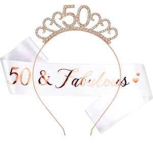50th Birthday Sash and Tiara Set